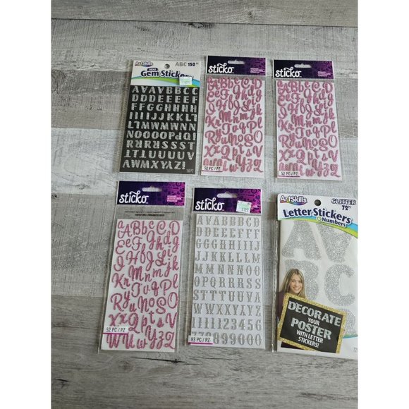 See photos Other - Sticker Lot - Alphabet Scrapbooking Stickers Letters Numbers Sticko Glitter #192